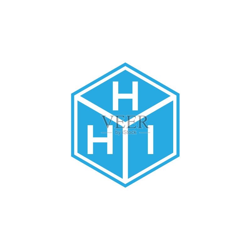 黑色背景HHI字母标志设计图标素材