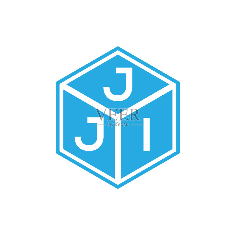 黑色背景上的JJI字母标志设计图标素材