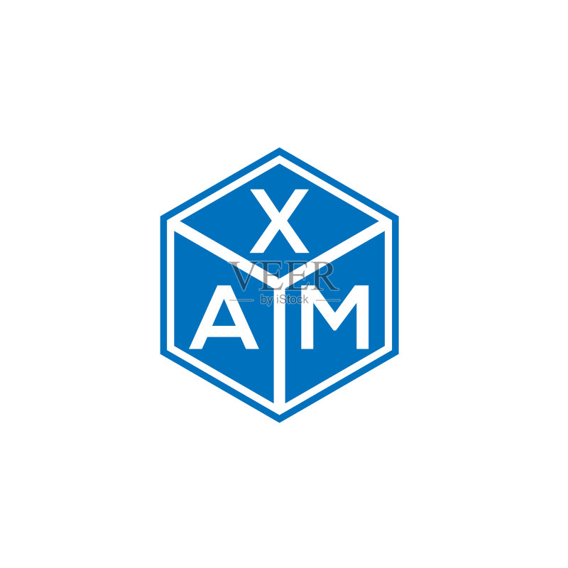黑色背景上的XAM字母标志设计图标素材