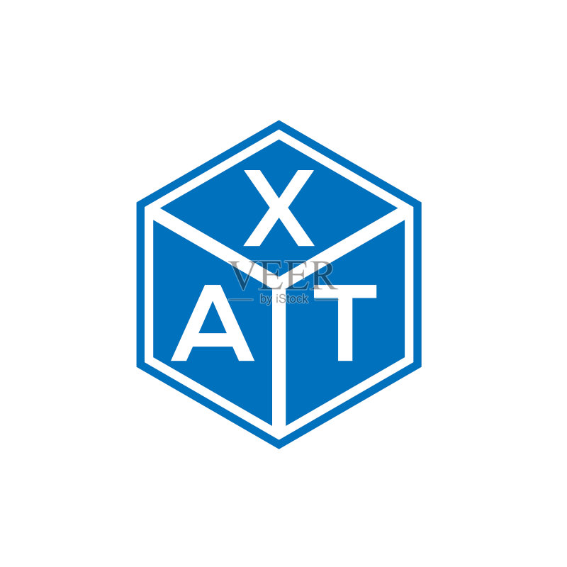 黑色背景上的XAT字母标志设计图标素材