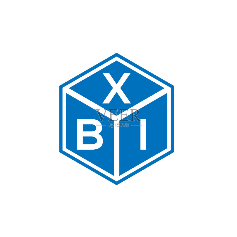 黑色背景上的XBI字母标志设计图标素材