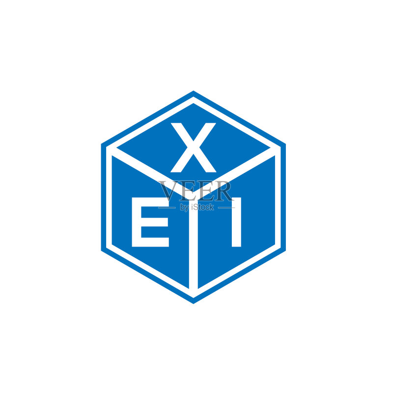 XEI字母黑色背景标志设计图标素材