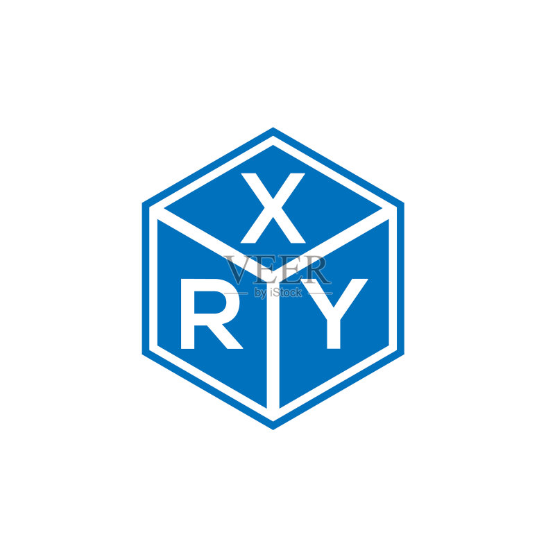 黑色背景上的XRY字母标志设计图标素材