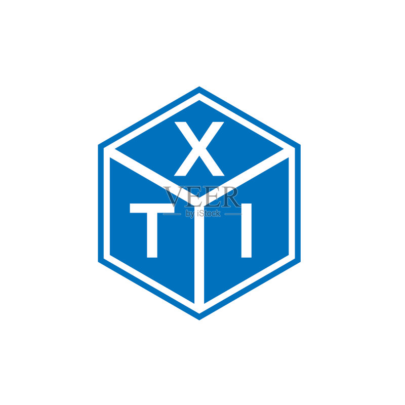 黑色背景上的XTI字母标志设计图标素材