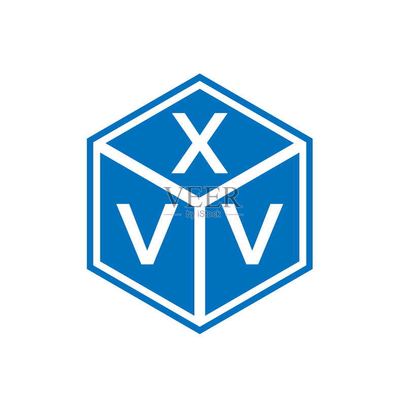 黑色背景上的XVV字母Logo设计图标素材