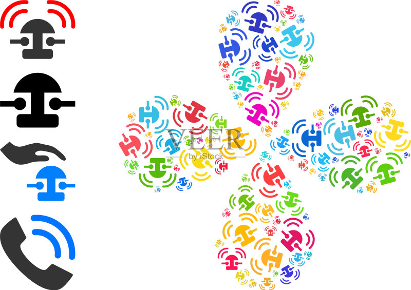 彩色离心抽象铃铛图标图标素材