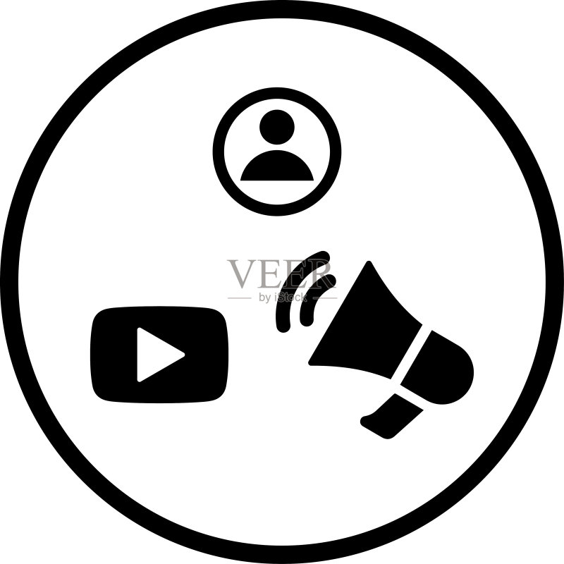 广播广告图标黑色矢量图形图标素材