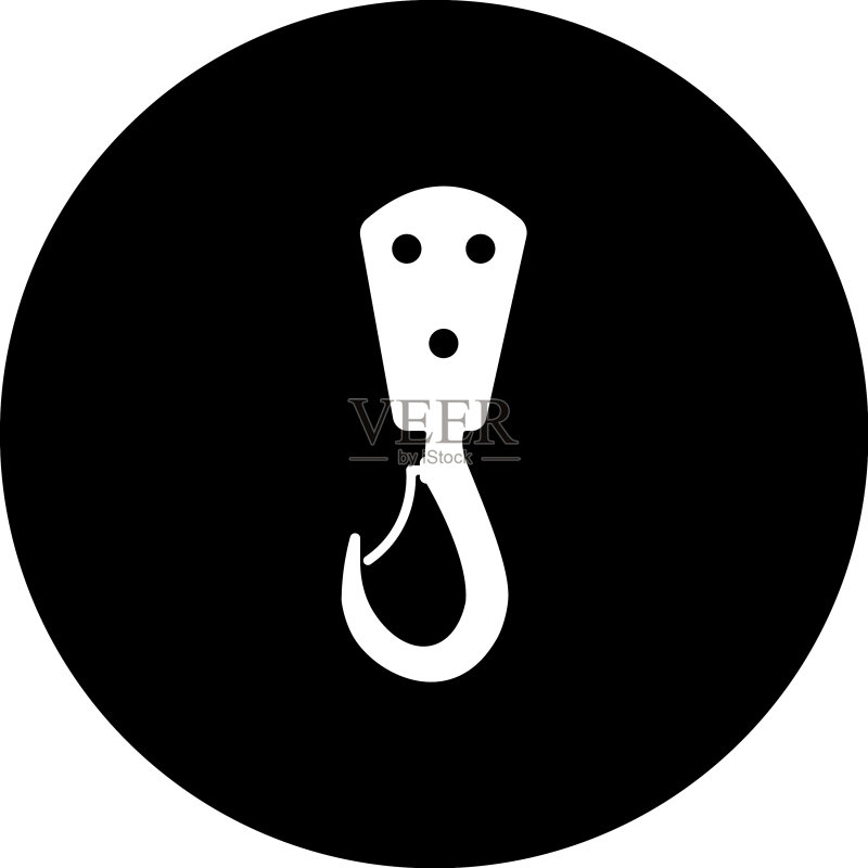 起重机吊钩标志图标素材