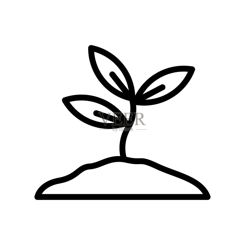 植物图标健康环境生态线图标图标素材