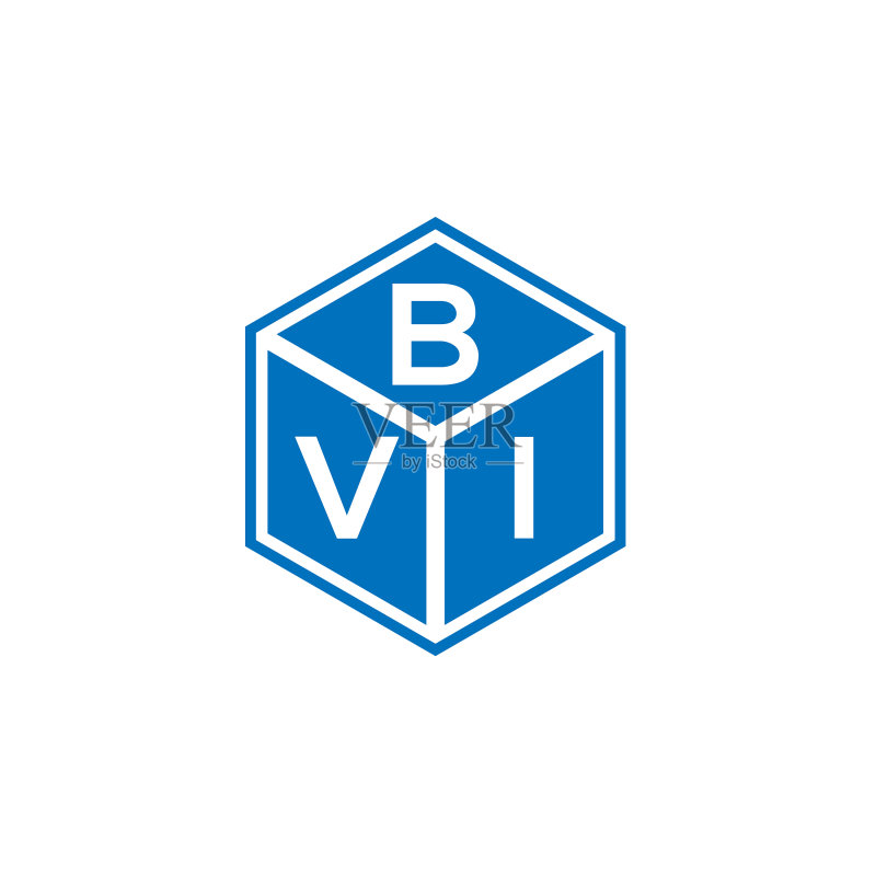 黑色背景上的BVI字母标志设计图标素材