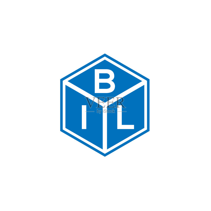 黑色背景上的BIL字母标志设计图标素材