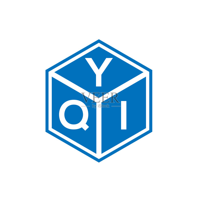黑色背景上的YQI字母标志设计图标素材