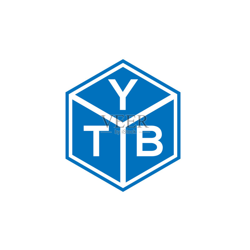 黑色背景上的YTB字母标志设计图标素材