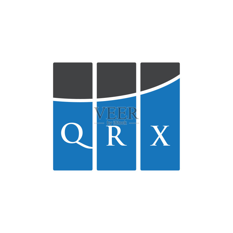白色背景上的qrx字母logo设计图标素材