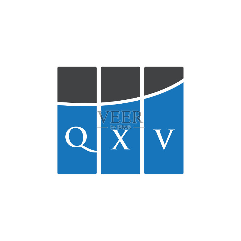 白色背景上的QXV字母logo设计图标素材