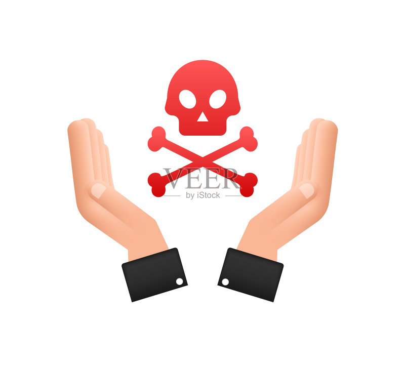 手持白色背景上的危险标志图标素材