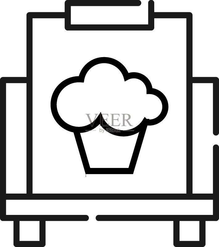 艺术:画布上的纸杯蛋糕矢量图图标素材
