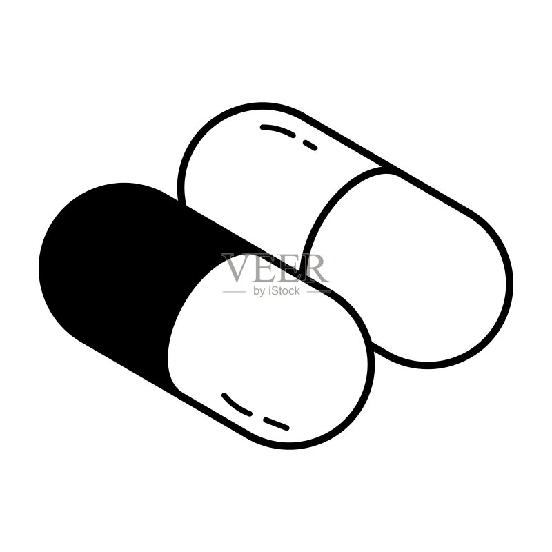 2.5D药丸线条图标图标素材