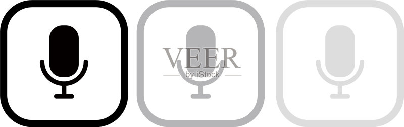 具有多种色调的麦克风图标图标素材