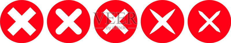 显示欺诈或错误的叉号图标集图标素材