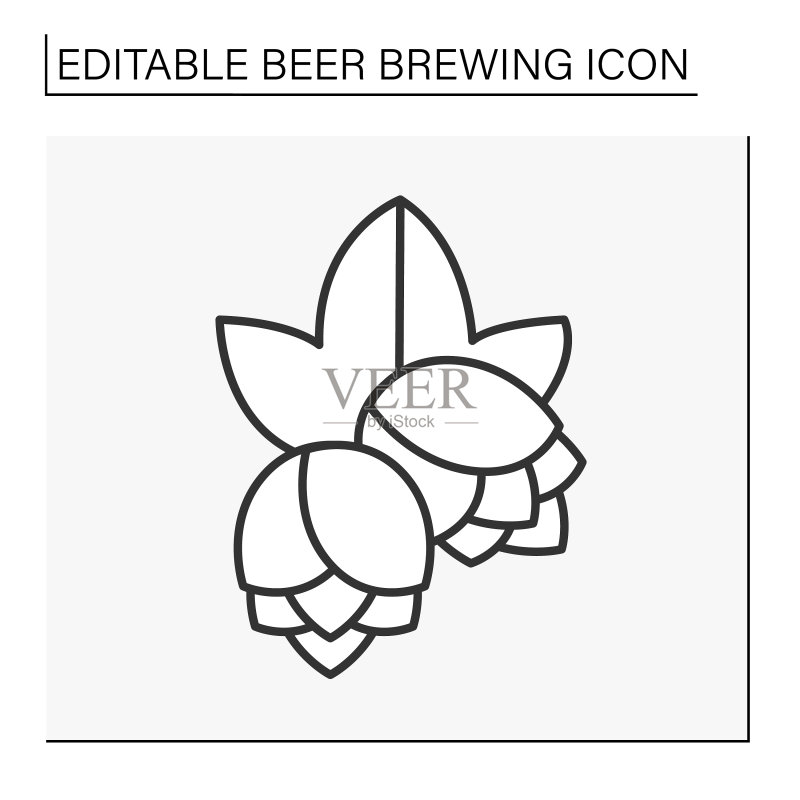 啤酒花线性图标图标素材