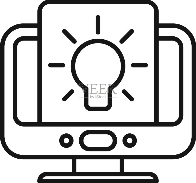 PC新创意图标,轮廓商业解决方案图标素材