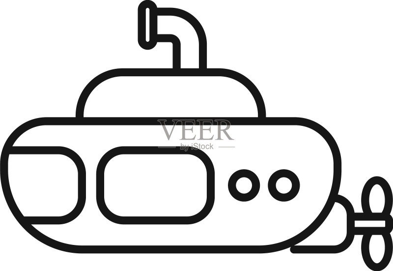 潜艇轮廓海洋船只图标图标素材