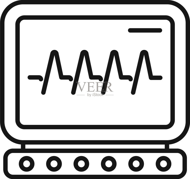 心率监测器图标轮廓医疗图标素材