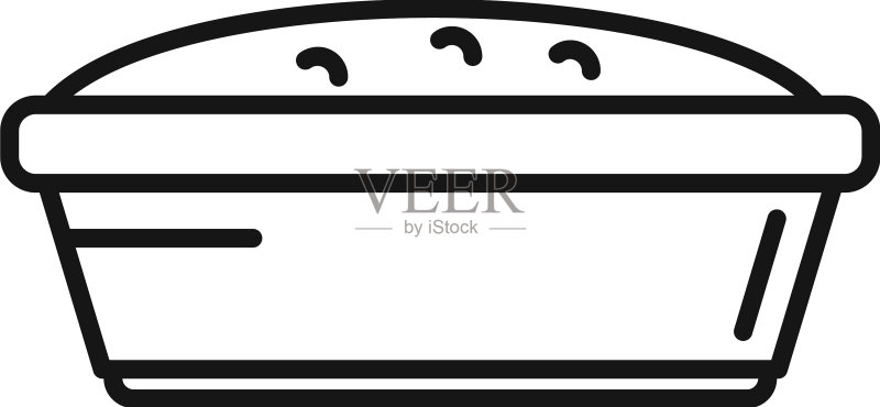 猫粮满碗图标轮廓小吃图标素材