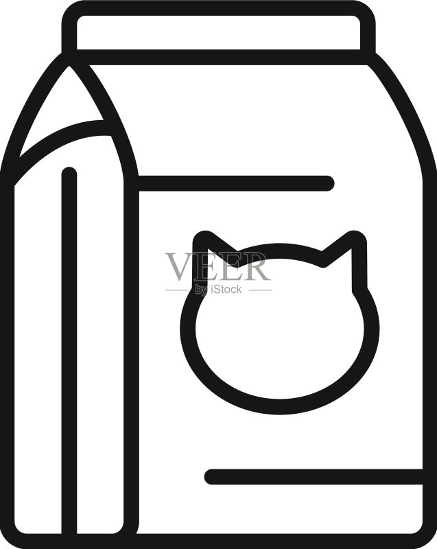 可爱的猫粮包装图标图标素材