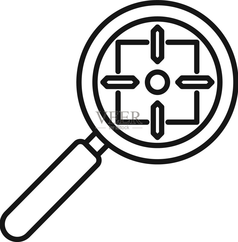放大镜聚焦团队招聘图标轮廓图标素材