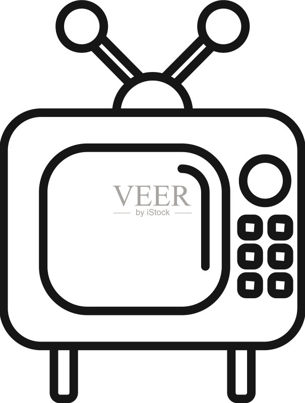 电视机信息消息轮廓图标图标素材
