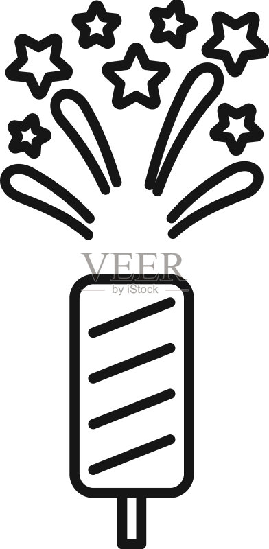 独立日烟花图标轮廓事件图标素材