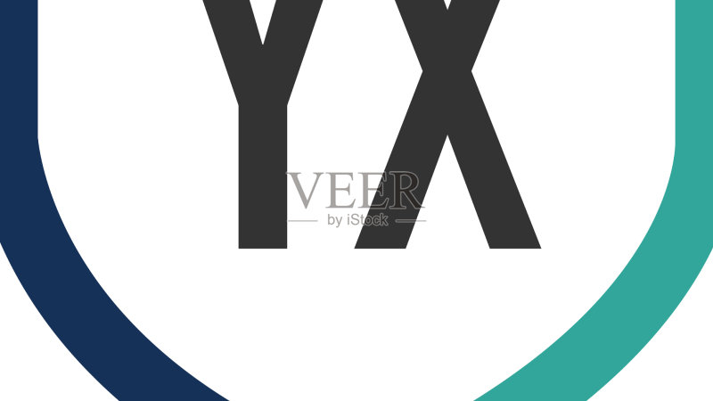 字母YX盾牌标志线条艺术创意图标素材