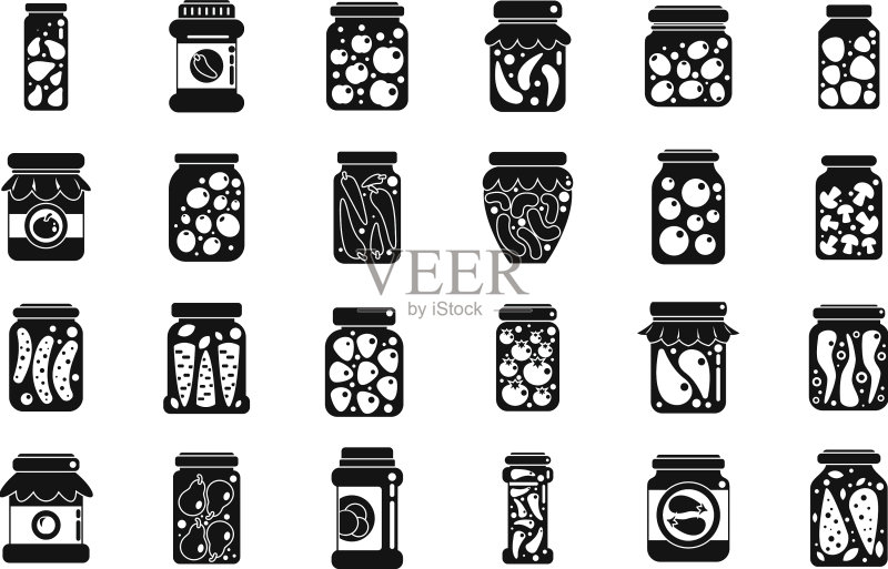 简约秋季腌制产品图标集图标素材