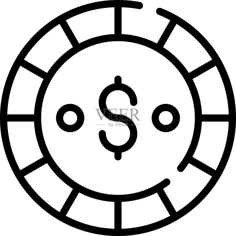 美元硬币线条图标,美国独立日设计图标素材