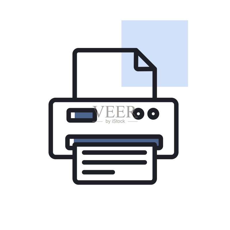 办公符号打印机轮廓图标图表符号图标素材