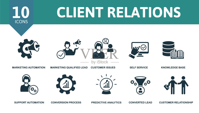 客户关系图标集(可编辑)图标素材