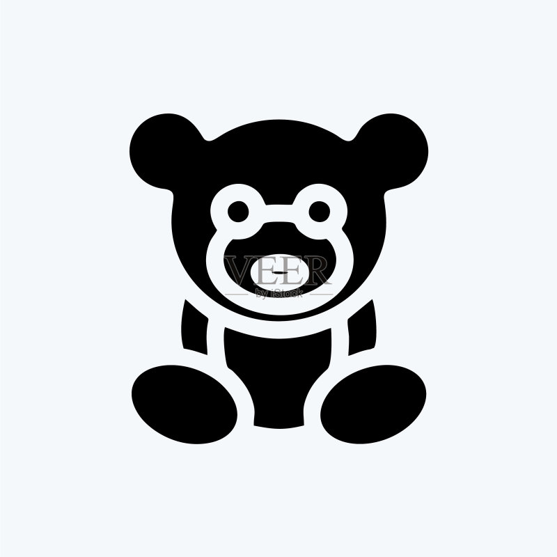 泰迪熊图标,适合儿童的符号标志图标素材