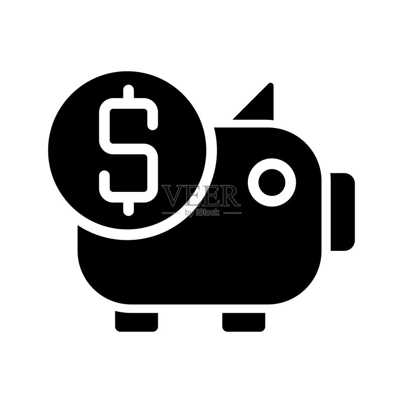 黑色储蓄罐glyph图标图标素材