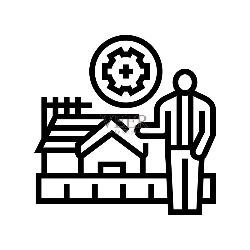 建筑管理室内设计线条图标矢量图图标素材