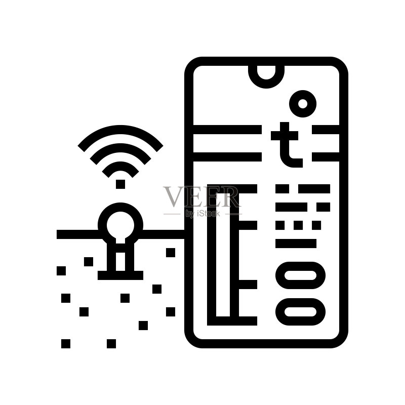 智能农场土壤温度控制矢量图标图标素材