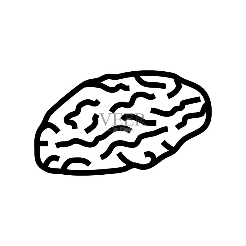 新鲜美味的西梅线性图标矢量图图标素材