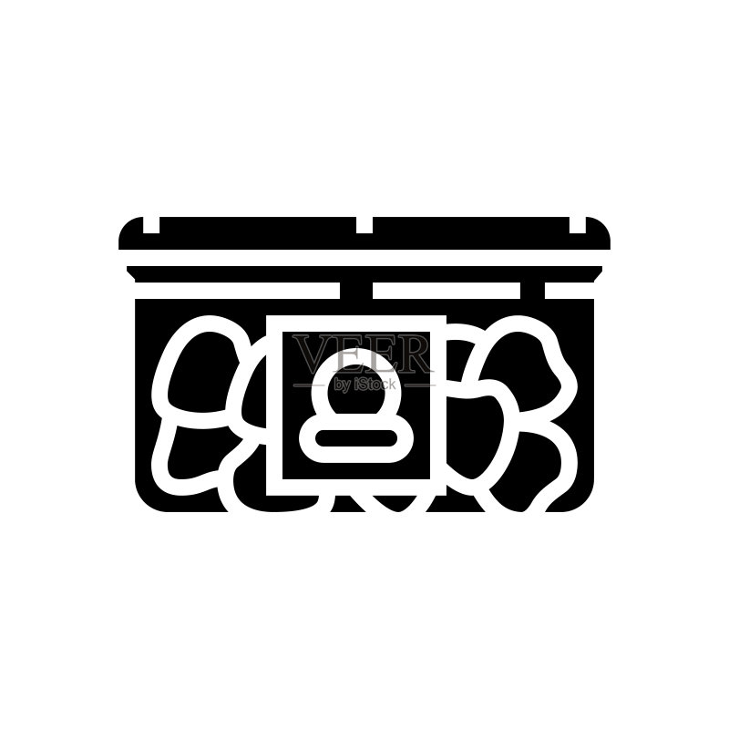 草莓包装字形图标矢量插图图标素材