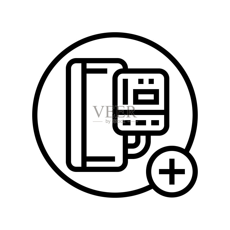 血压健康检查线图标矢量图图标素材