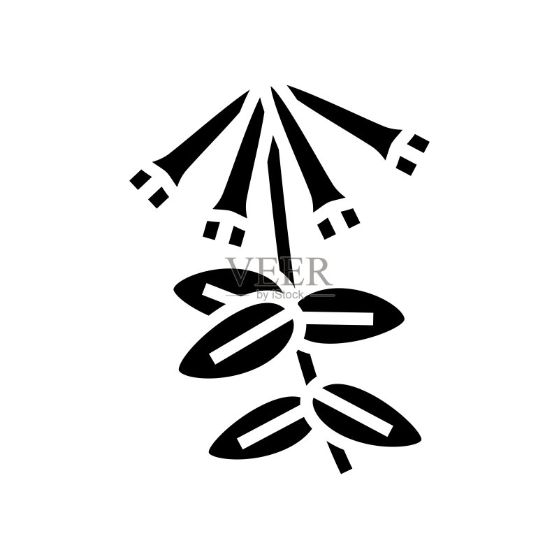 忍冬藤连线图矢量插图图标素材