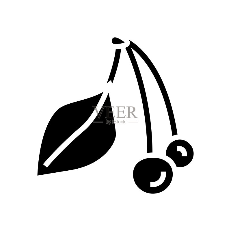 绿色樱桃标志矢量图图标素材