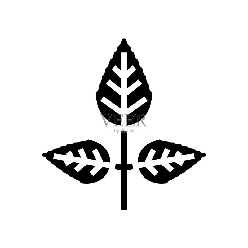 玫瑰花叶字形图标矢量图图标素材