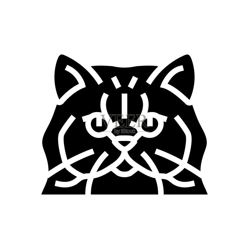 可爱波斯猫宠物标志矢量图图标素材