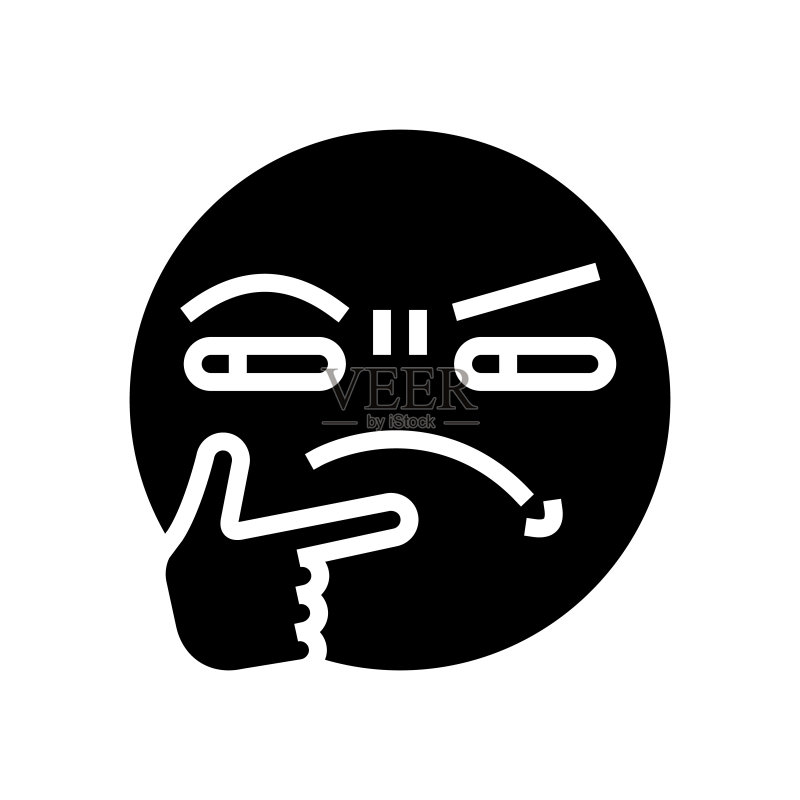 困惑的表情符号标志矢量图图标素材